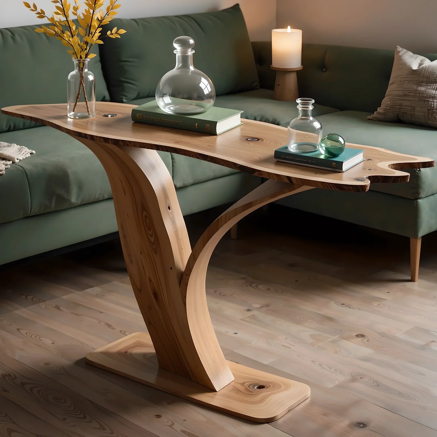 Handmade rustic natural wood console table, farmhouse style console table, living side table, entryway table, housewarming gift