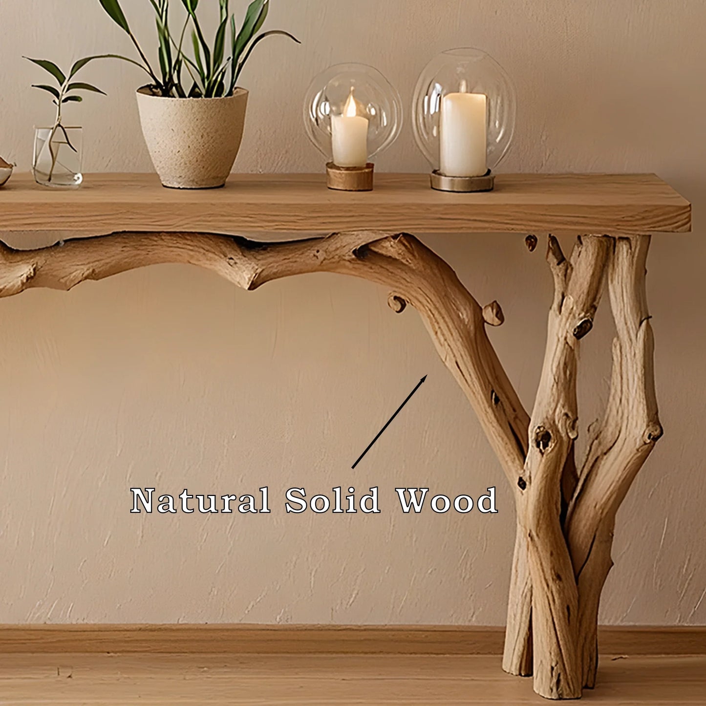 :Handmade rustic natural wood console table, farmhouse style console table, living side table, entryway table, housewarming gift