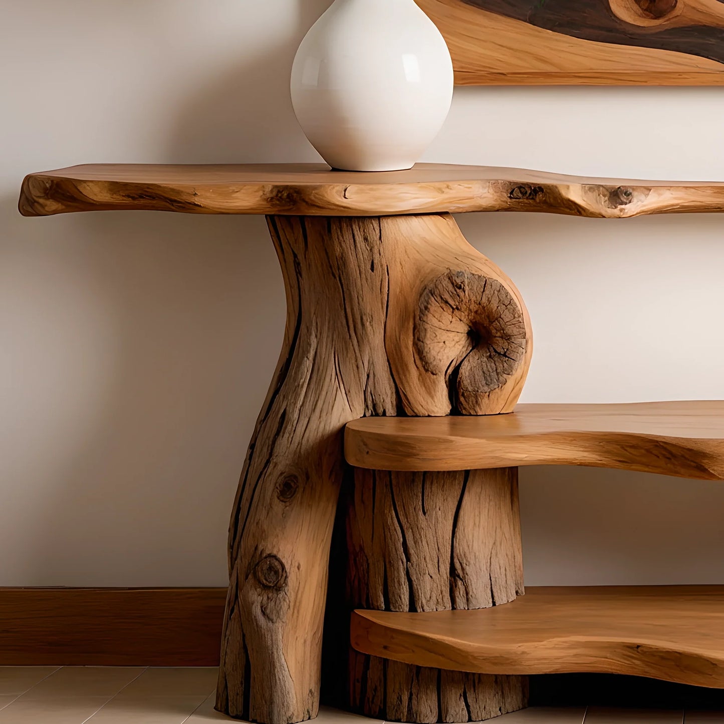 Handmade rustic natural wood console table, entryway table, custom console table, rustic style decor