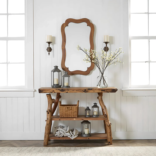 Handcrafted wooden console tables, live edge tables, entry tables, narrow entry tables 