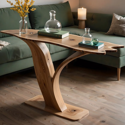 Handmade rustic natural wood console table, farmhouse style console table, living side table, entryway table, housewarming gift 
