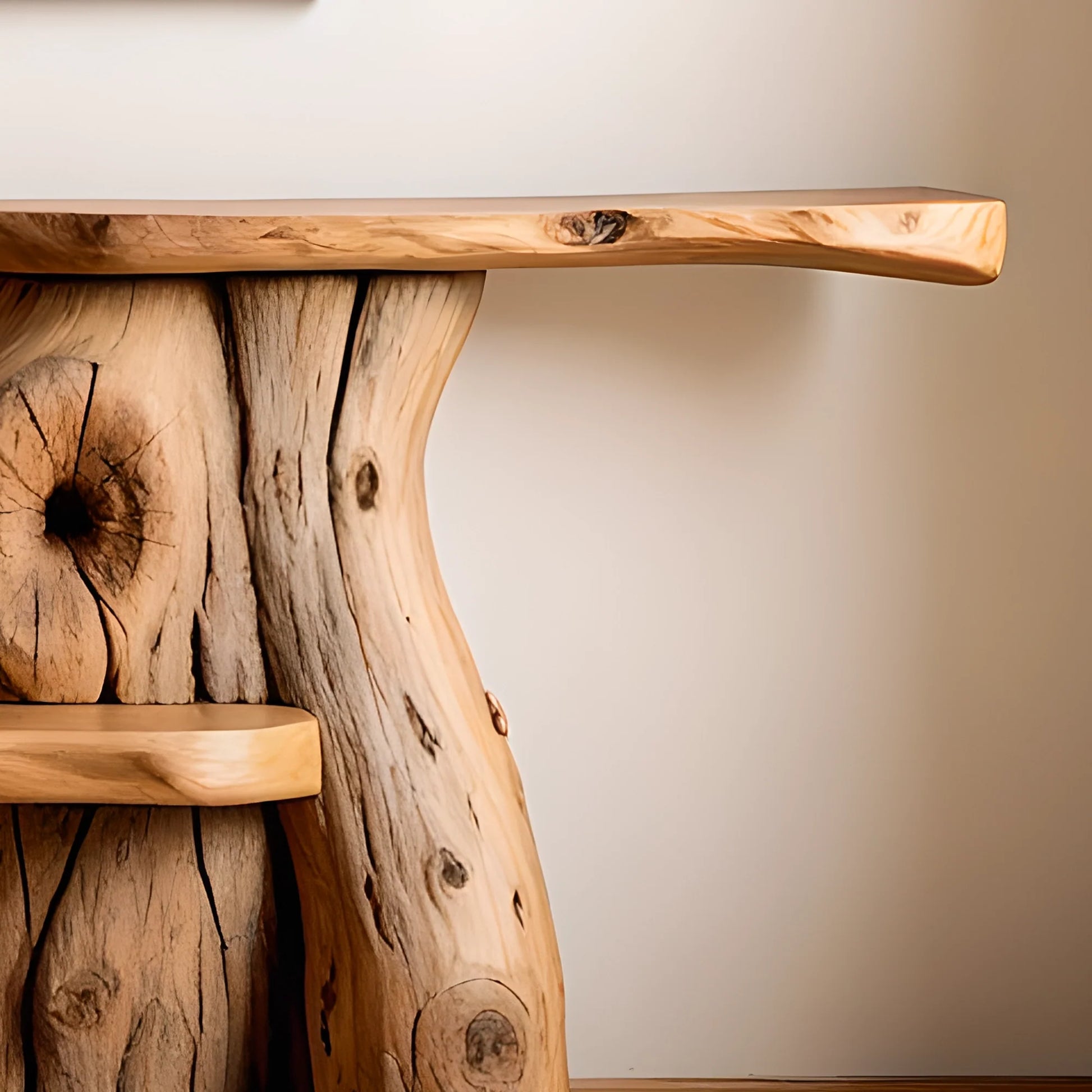 Handmade rustic natural wood console table, entryway table, custom console table, rustic style decor 