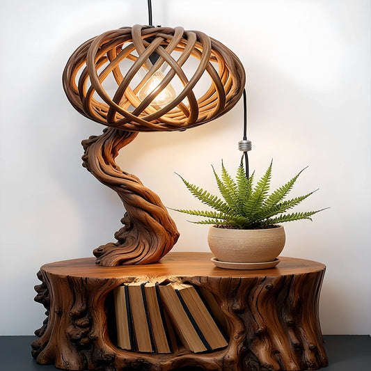 Bedroom lamp, solid wood reading lamp 